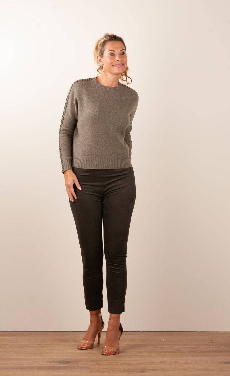 Seductive Velours Hose „Sabrina“ Dunkel Moosgrün