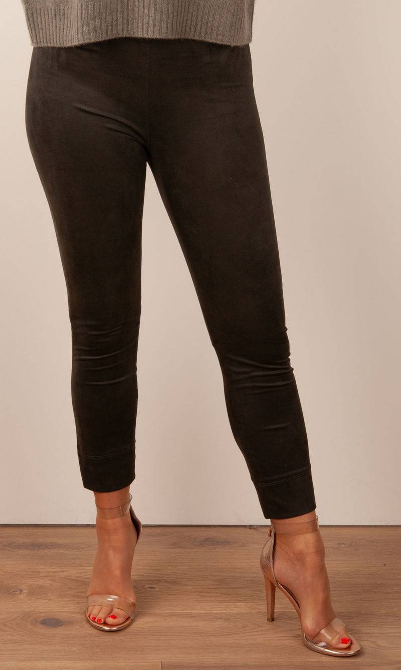 Seductive Velours Hose „Sabrina“ Dunkel Moosgrün