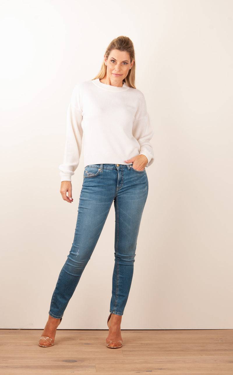 SEM PER LEI. Kaschmir Pullover Offwhite