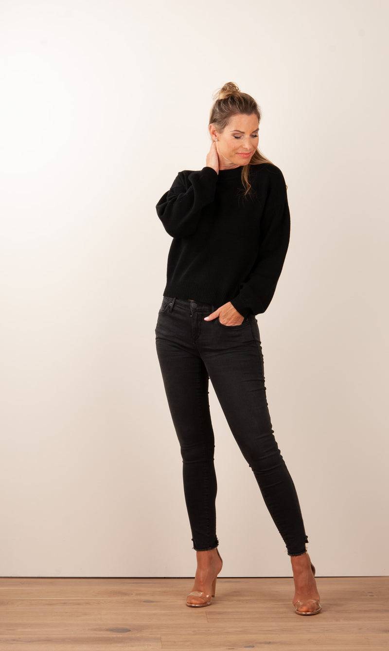 SEM PER LEI. Kaschmir Pullover Schwarz