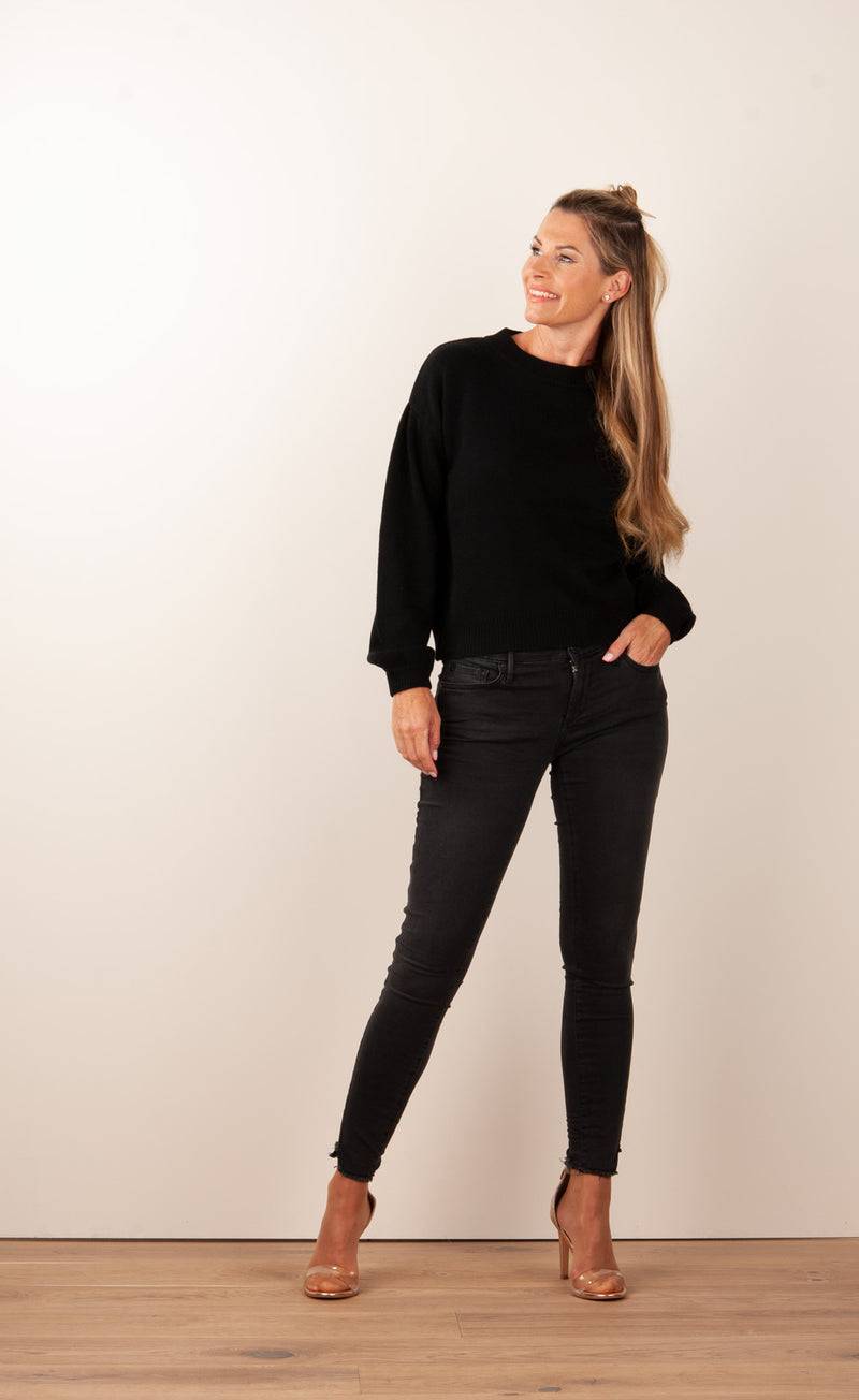 SEM PER LEI. Kaschmir Pullover Schwarz