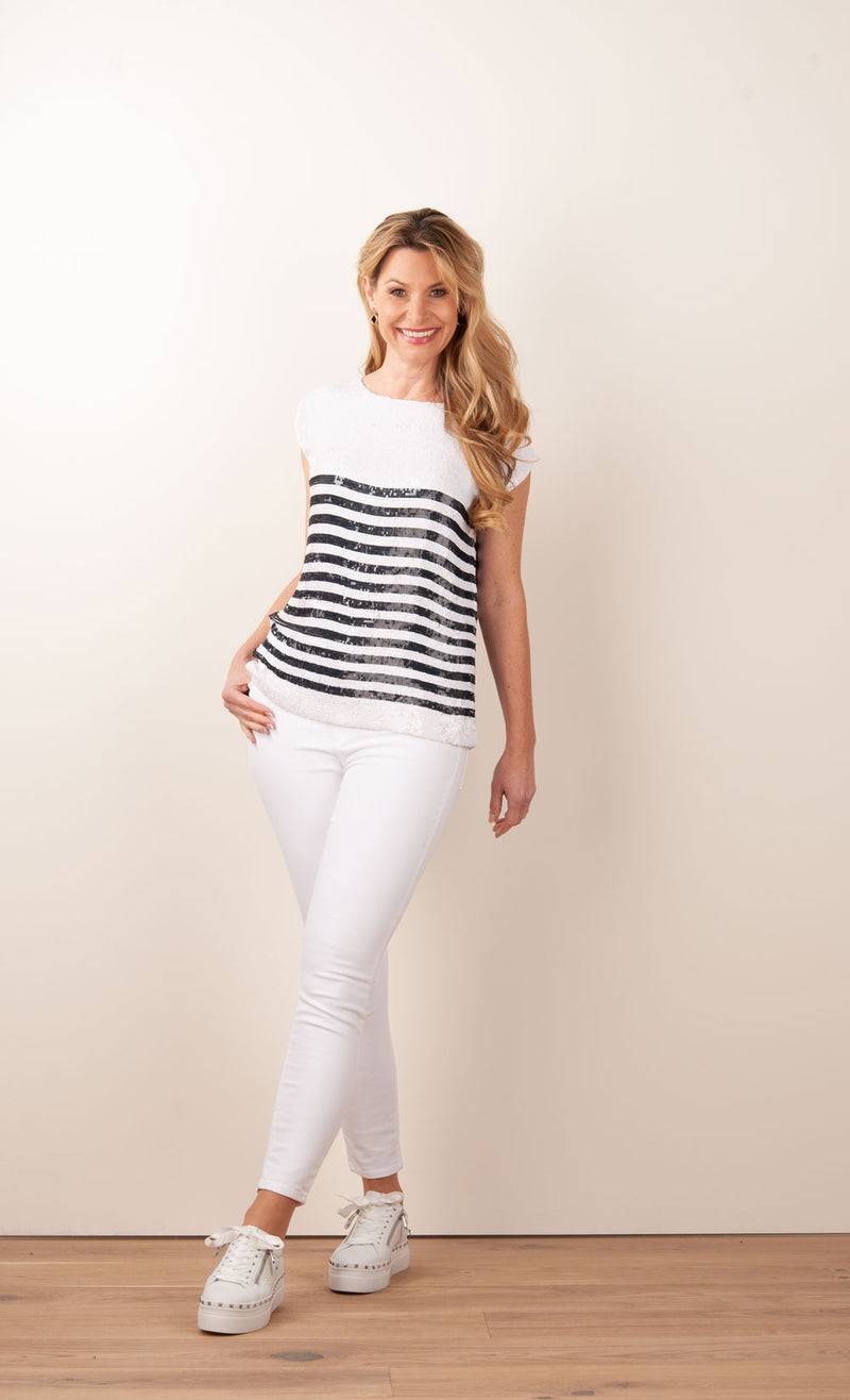 Shirt „Grighe“ Weiß | Schwarz