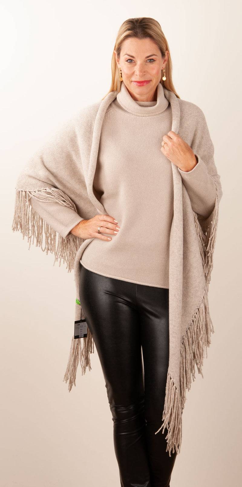 Simone Bruns Dreieckstuch Melange Beige