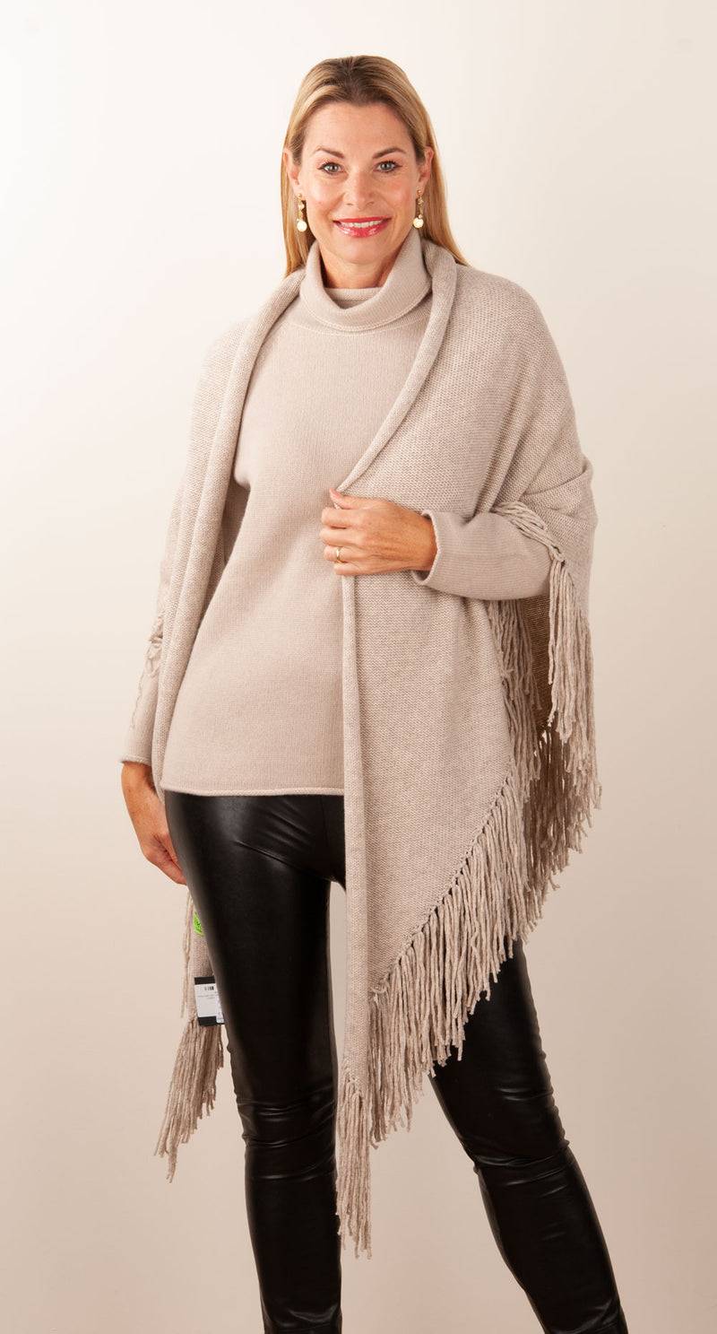 Simone Bruns Dreieckstuch Melange Beige