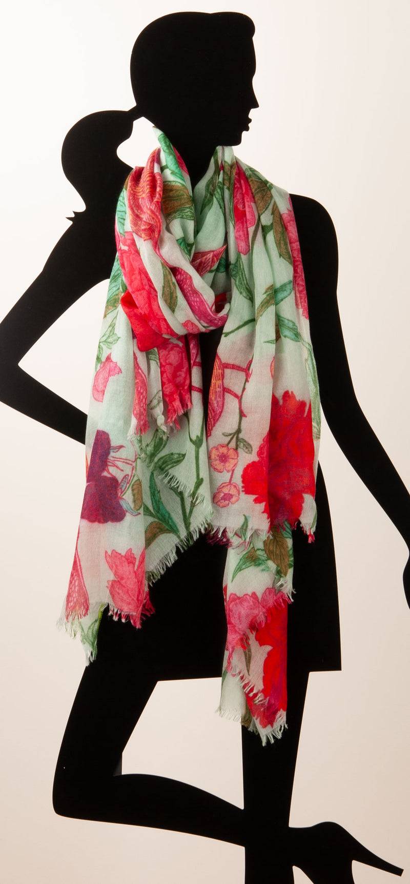 Simone Bruns Schal „Blumen“ Mint | Multicolor