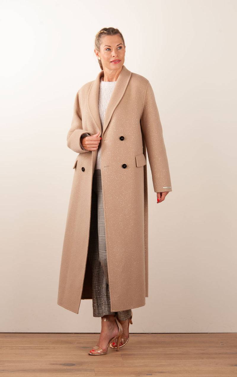 VITTORIA Mantel „Glitzer“ Beige