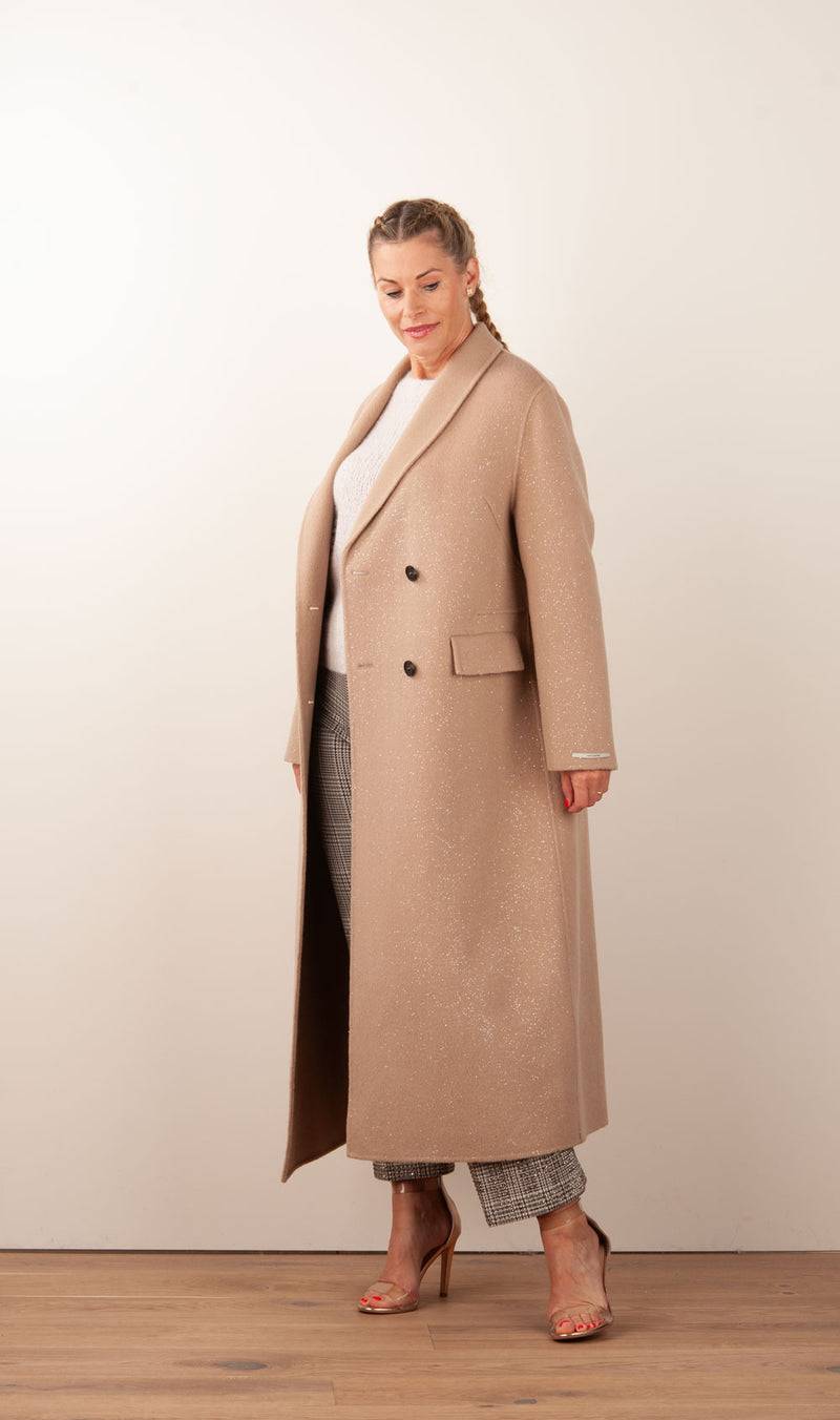 VITTORIA Mantel „Glitzer“ Beige