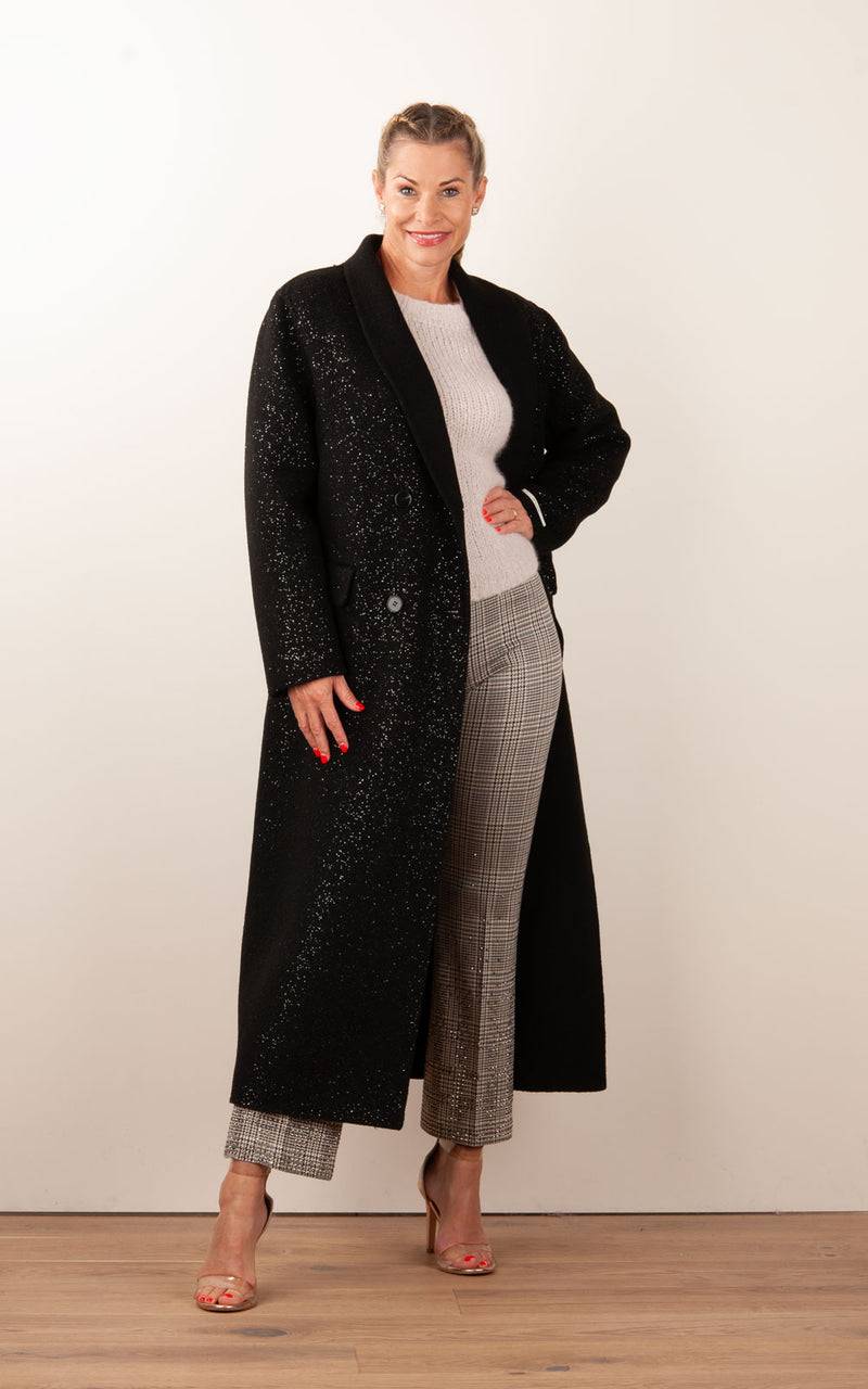 VITTORIA Mantel „Glitzer“ Schwarz