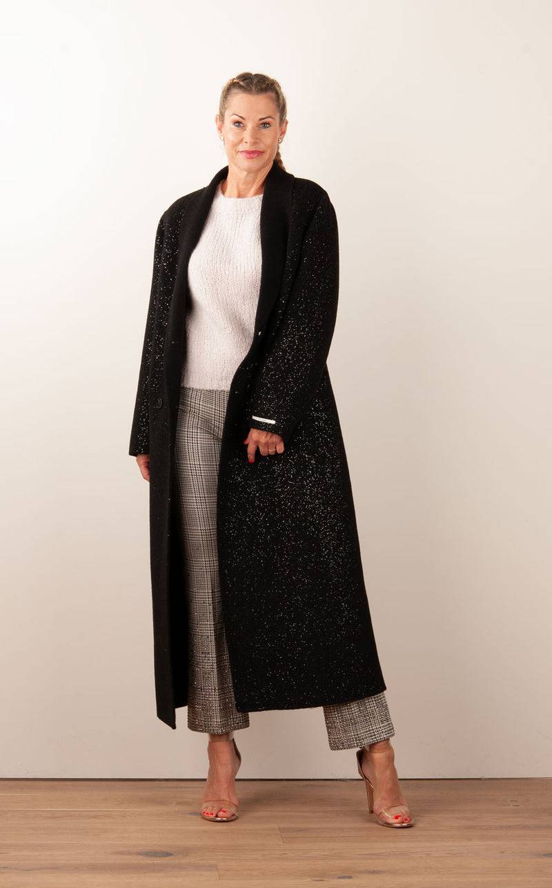 VITTORIA Mantel „Glitzer“ Schwarz