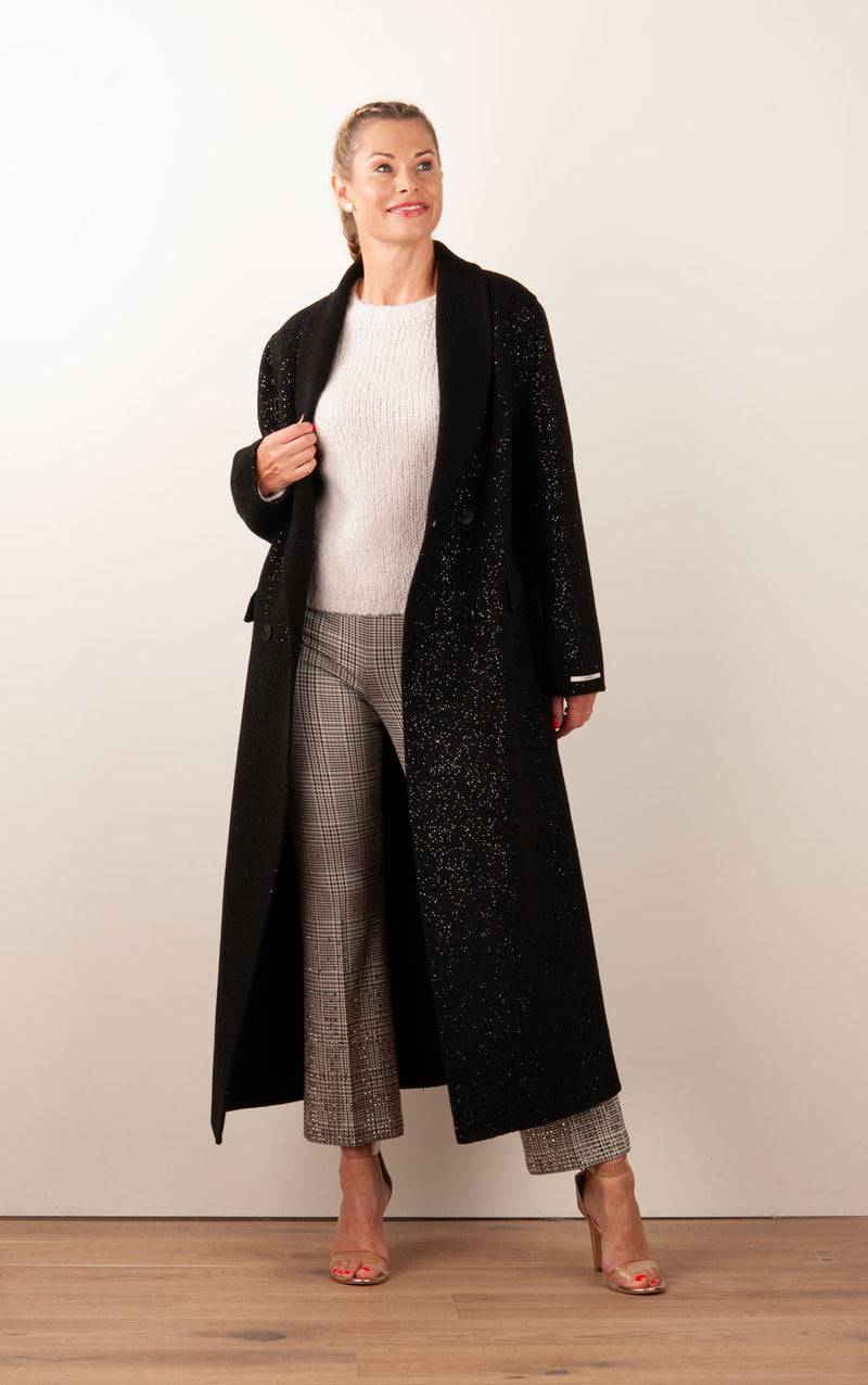 VITTORIA Mantel „Glitzer“ Schwarz