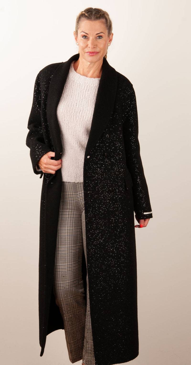 VITTORIA Mantel „Glitzer“ Schwarz