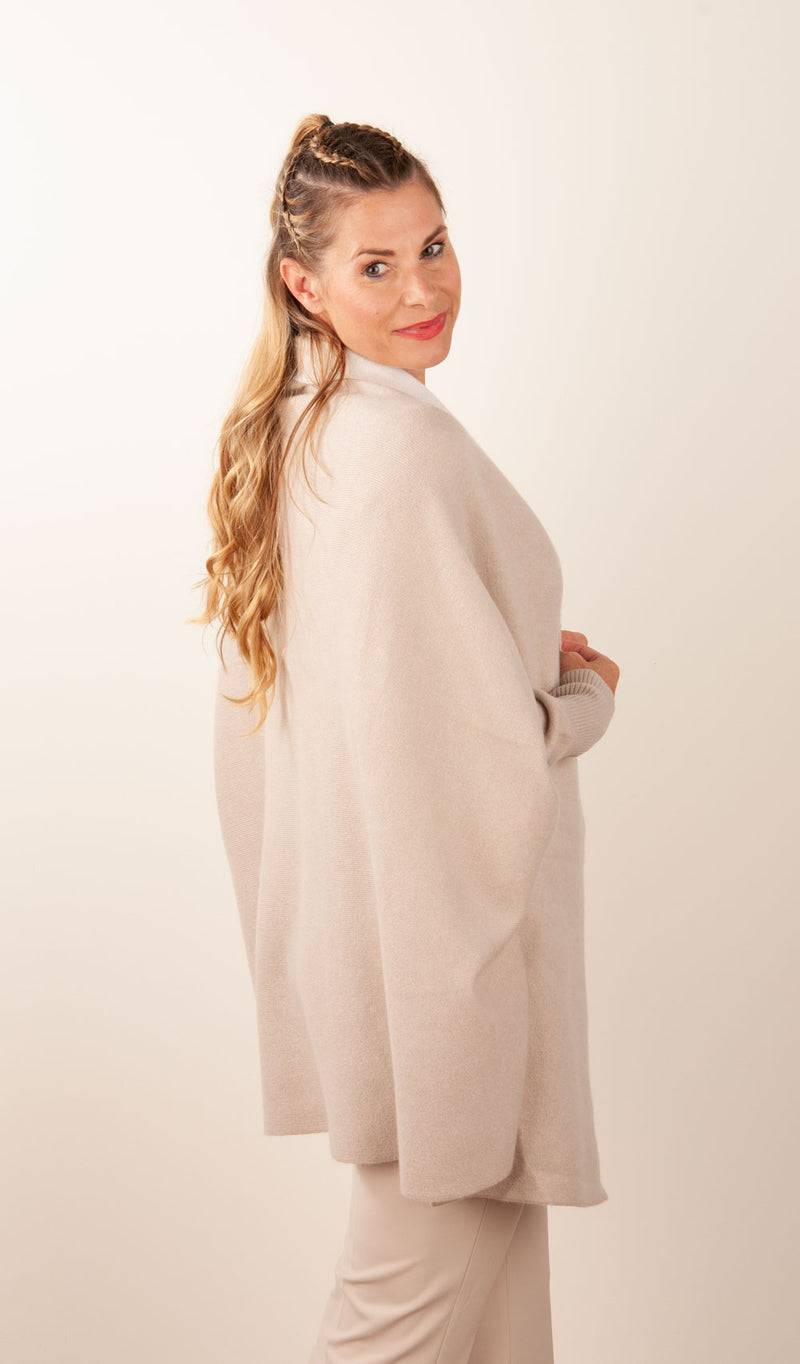 Philo-Sofie Wende-Strickmantel „Two Tone“ Beige | Creme