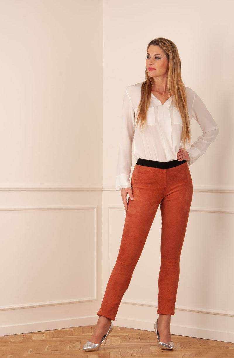 Zinga Lederleggings Orange