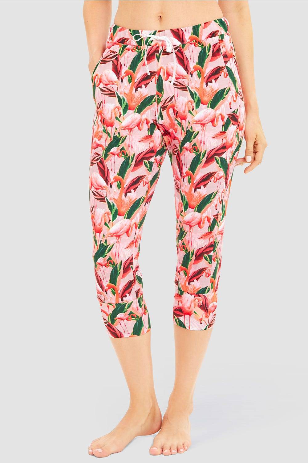 Rösch 3/4-Hose im Flamingo-Druck Baumwolle/Elasthan