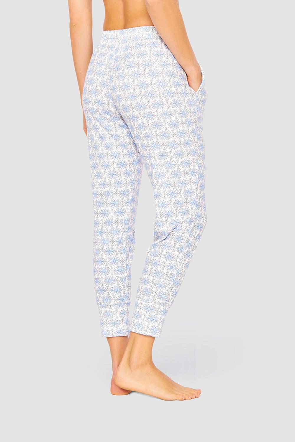 Rösch 7/8-Hose Im Schneeflocken-Druck Baumwolle/Elasthan