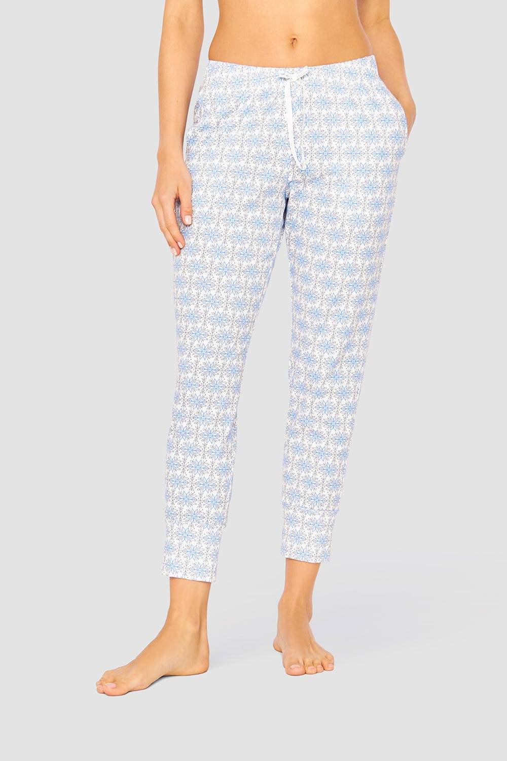 Rösch 7/8-Hose im Schneeflocken-Druck Baumwolle/Elasthan