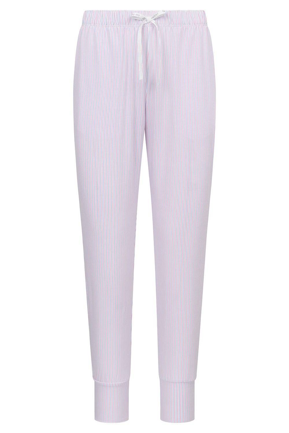 Rösch 7/8-Hose Im Streifendruck Rosa-Blau Baumwolle/Elasthan