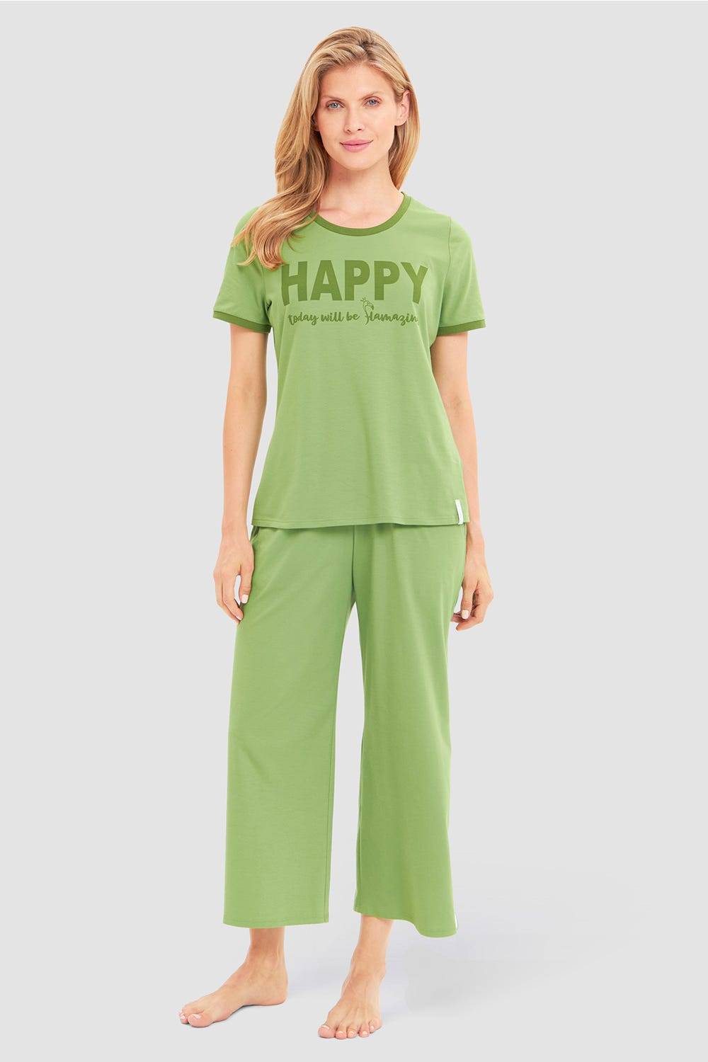 Rösch 7/8-Hose In Grün Sommerliche Culotte Baumwolle/Elasthan