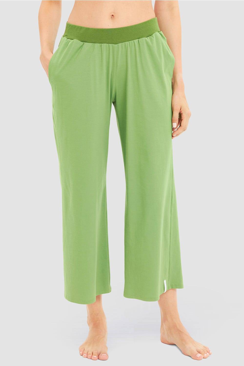 Rösch 7/8-Hose in Grün sommerliche Culotte Baumwolle/Elasthan