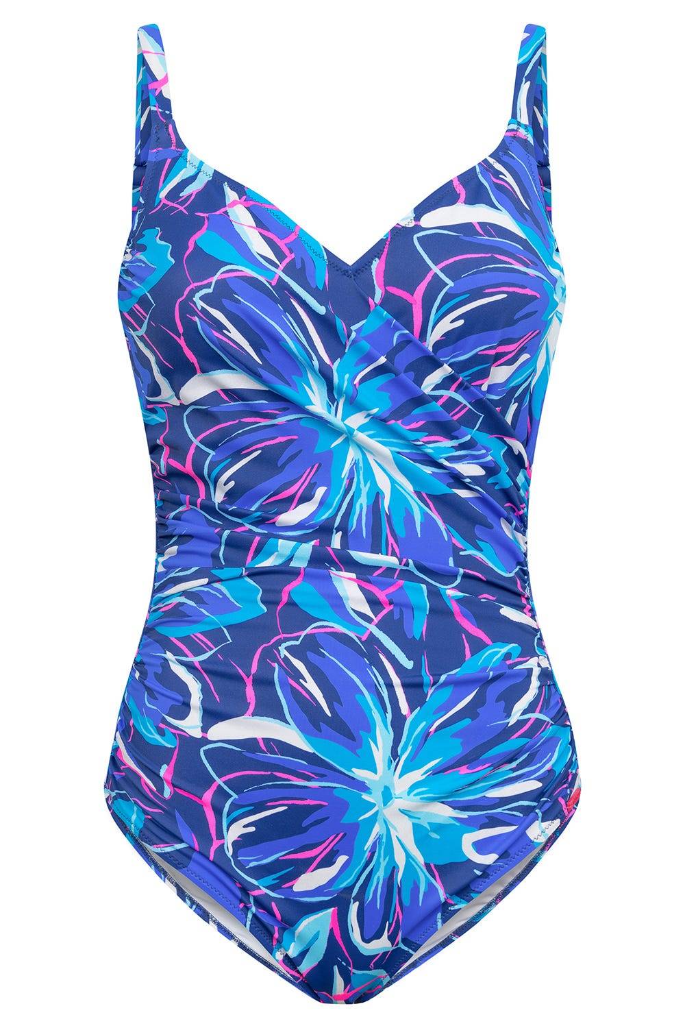 Rösch Badeanzug Im Blumendruck Neonfarben Wickeloptik