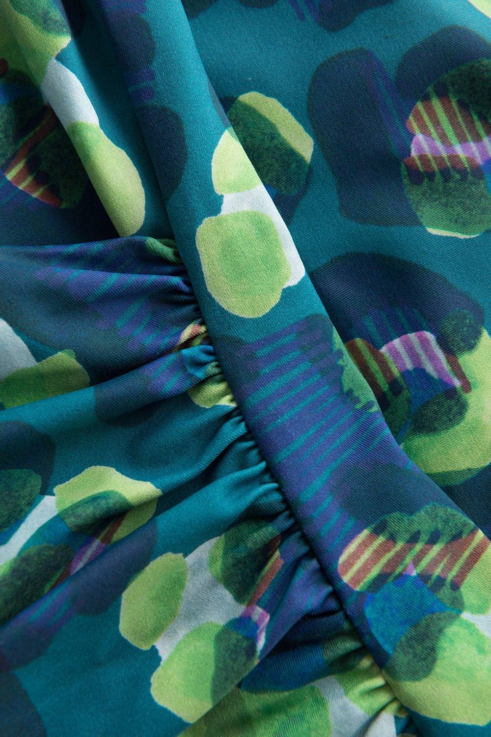 Rösch Badeanzug Im Grünen Leo-Design Wickeloptik Recyceltes Polyamid/Elasthan