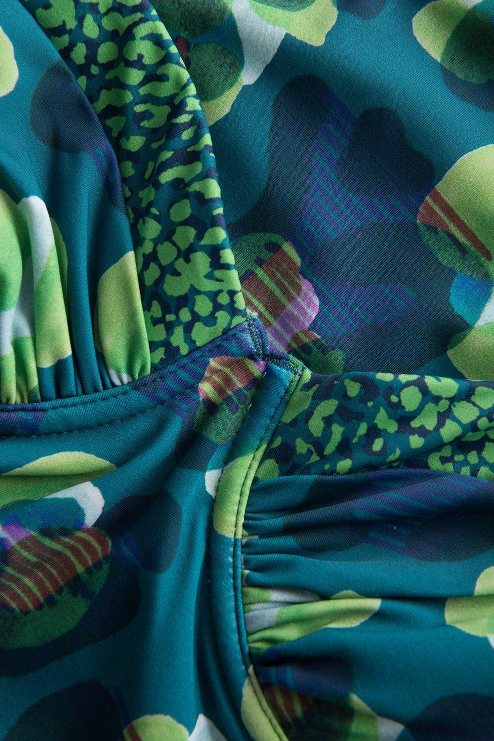 Rösch Badeanzug Im Leo-Druck-Mix Petrol Recyceltes Polyamid/Elasthan