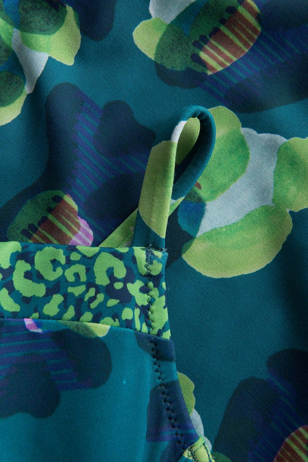 Rösch Badeanzug Im Leo-Druck-Mix Petrol Recyceltes Polyamid/Elasthan