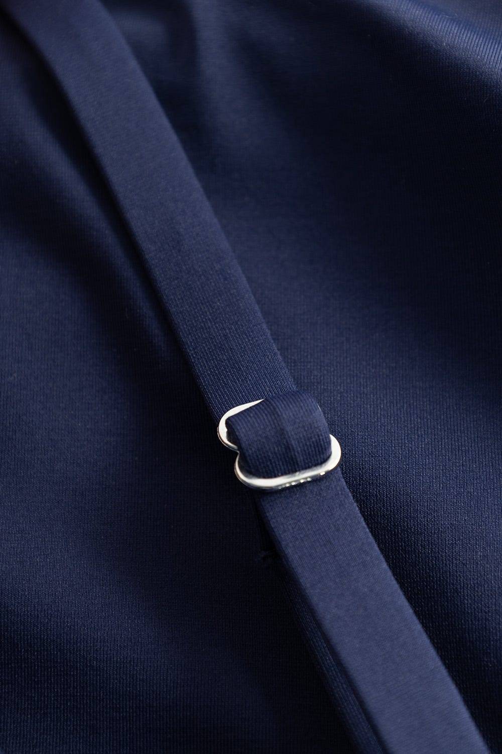 Rösch Badeanzug Mit Raffungen Bügel Dunkelblau Ripp Recyceltes Polyester/Elasthan