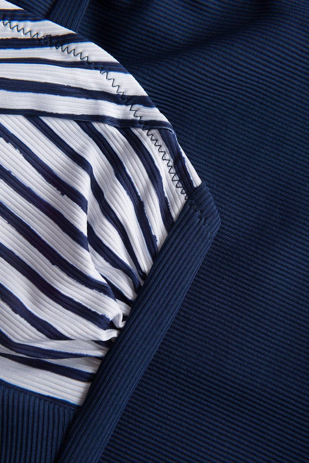 Rösch Bandeau Badeanzug Mit Gestreifter Blende Ripp Recyceltes Polyester/Elasthan