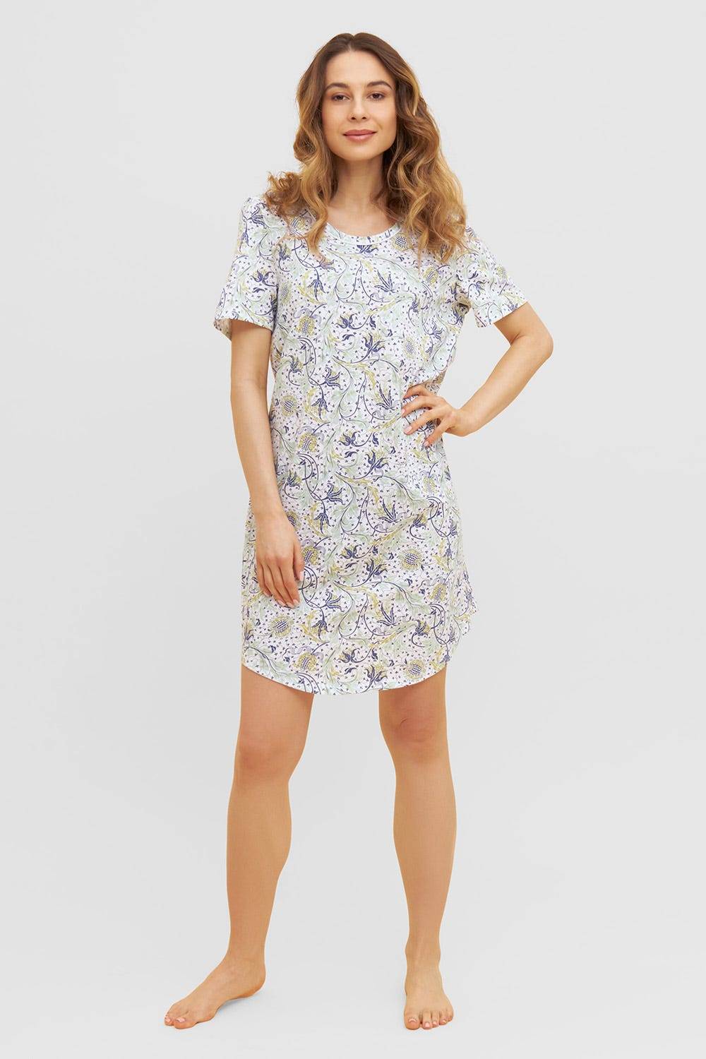 Rösch Basic Bigshirt Kurzarm im floralen Ornament-Print 1884811