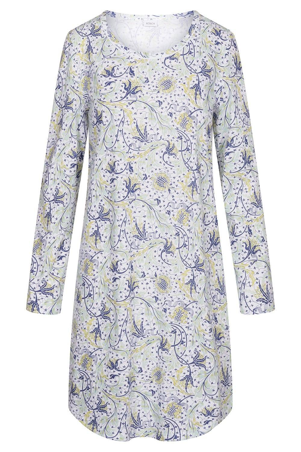 Rösch Basic Nachthemd Langarm Im Floralen Ornament-Print 1884810