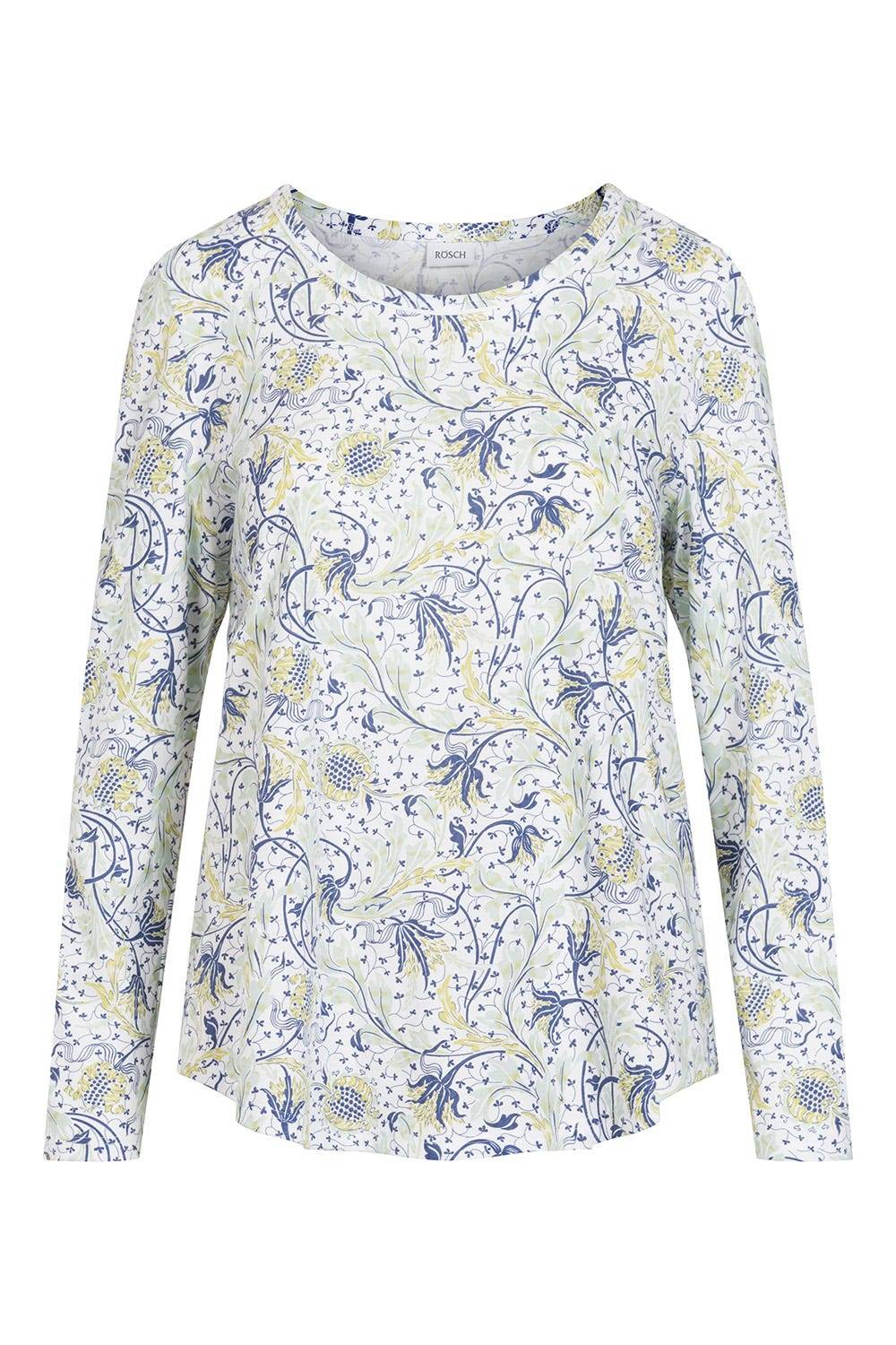 Rösch Basic Pyjamashirt Langarm Im Floralen Ornament-Print Mix &amp; Match 1884806
