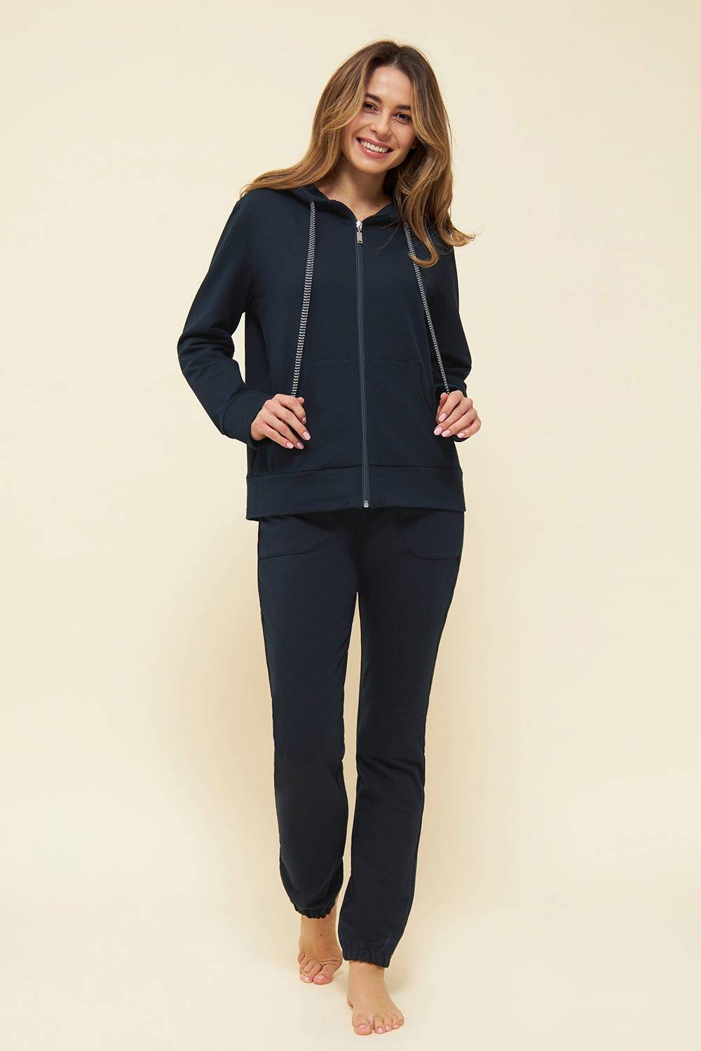 Rösch Basic Sweatjacke In Uni Kapuze Hoodie Einfarbig Bio-Baumwolle/Elasthan Thx