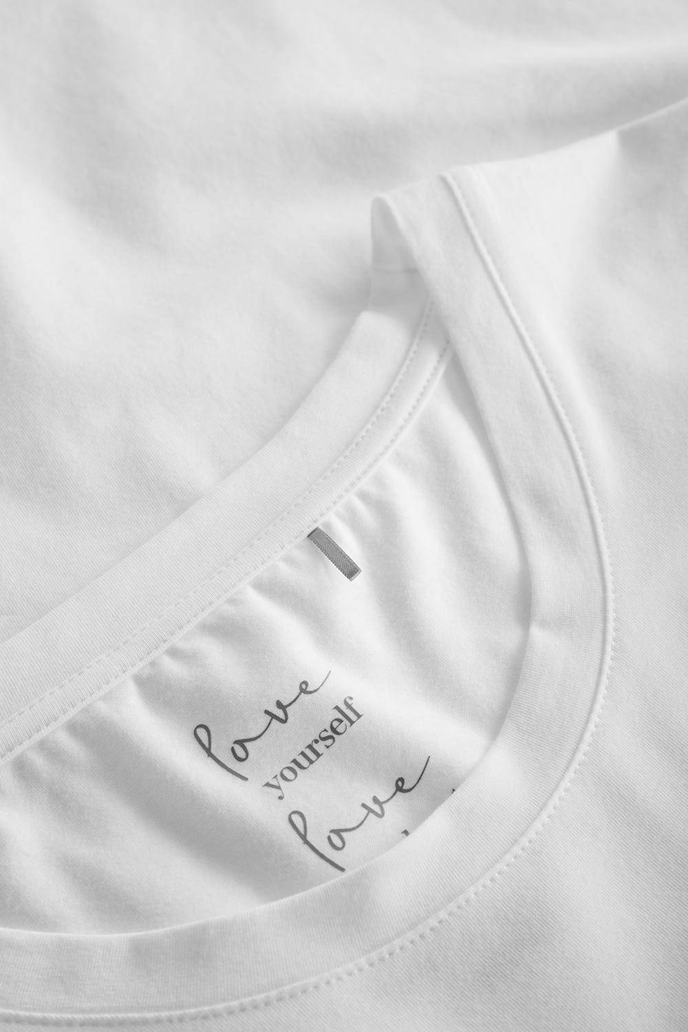 Rösch Basic T-Shirt Weiß Uni Stickereidetail Bio-Baumwolle/Elasthan Thx