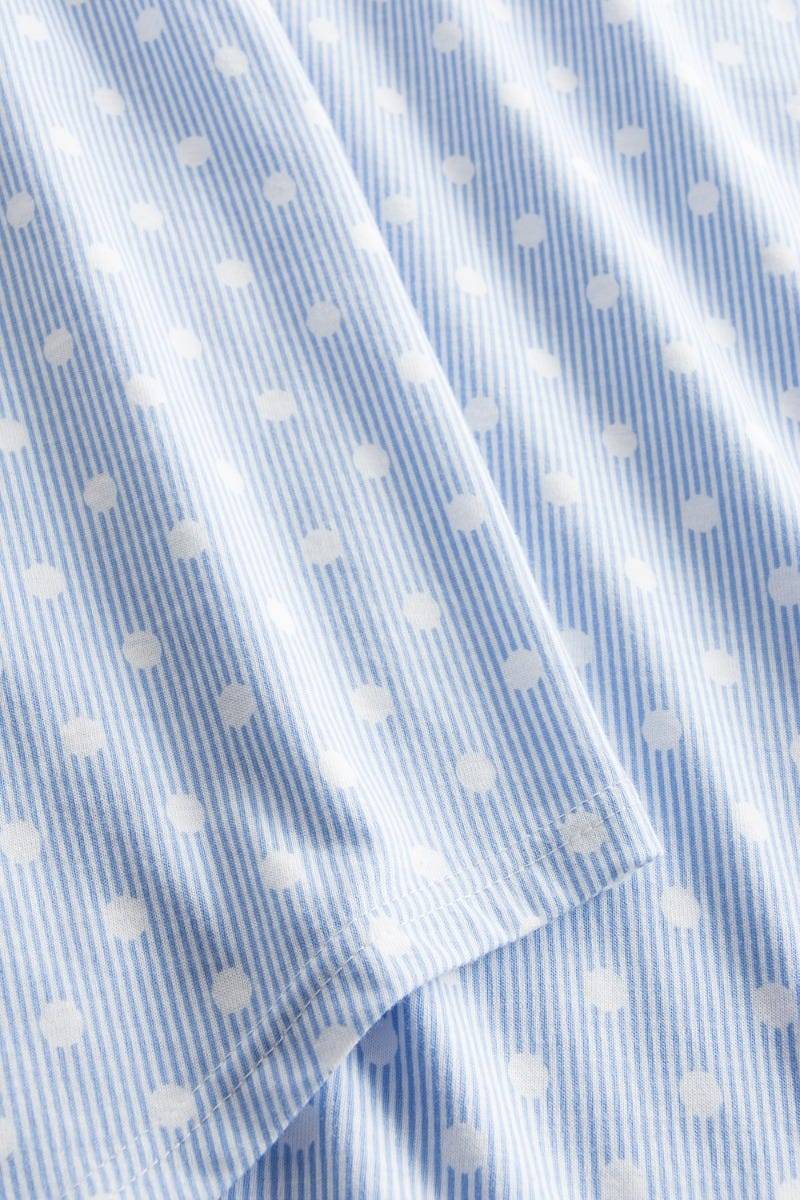 Rösch Bigshirt Lang Im Mustermix Punkte Streifen Nadelzug Verspielt 100% Baumwolle