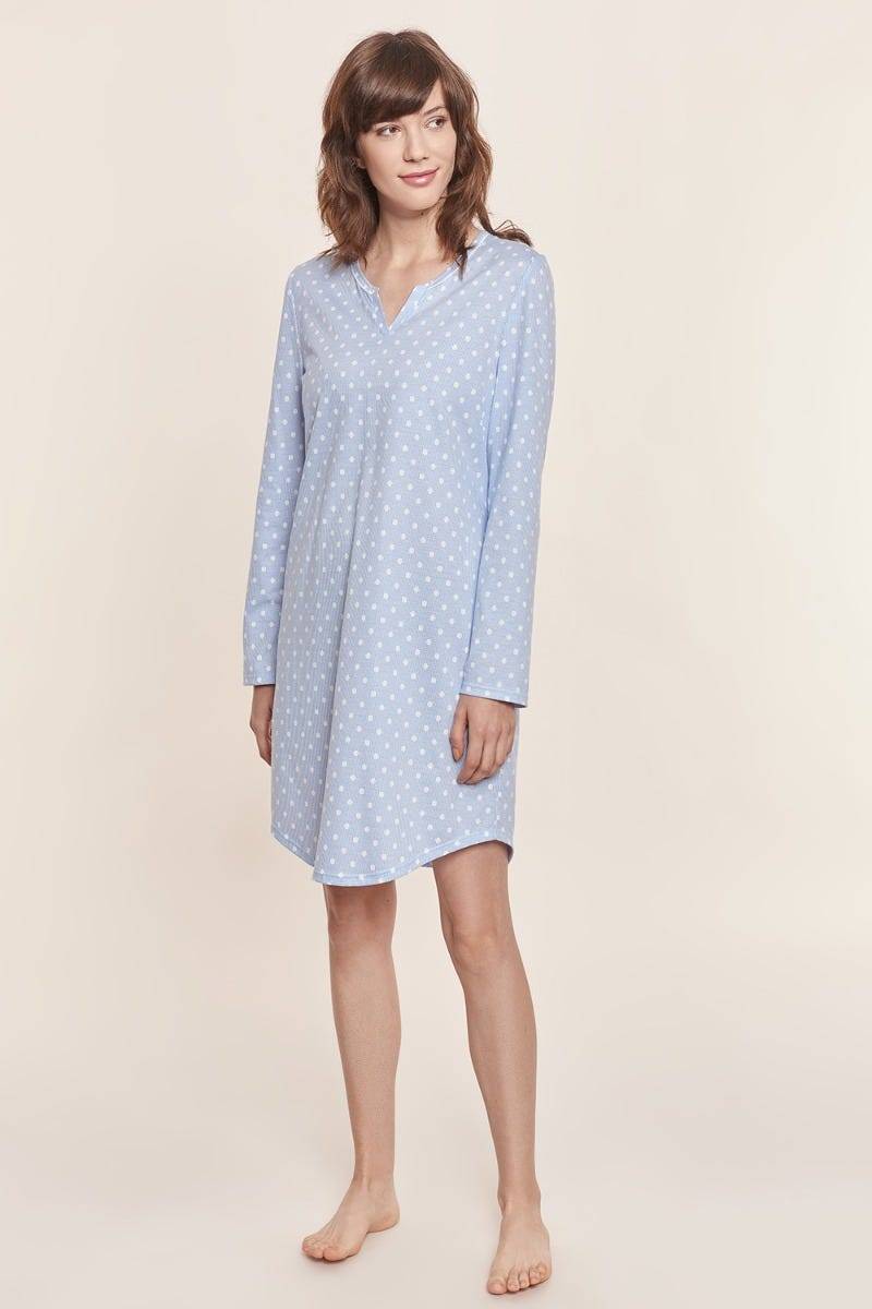 Rösch Bigshirt lang im Mustermix Punkte Streifen Nadelzug verspielt 100% Baumwolle