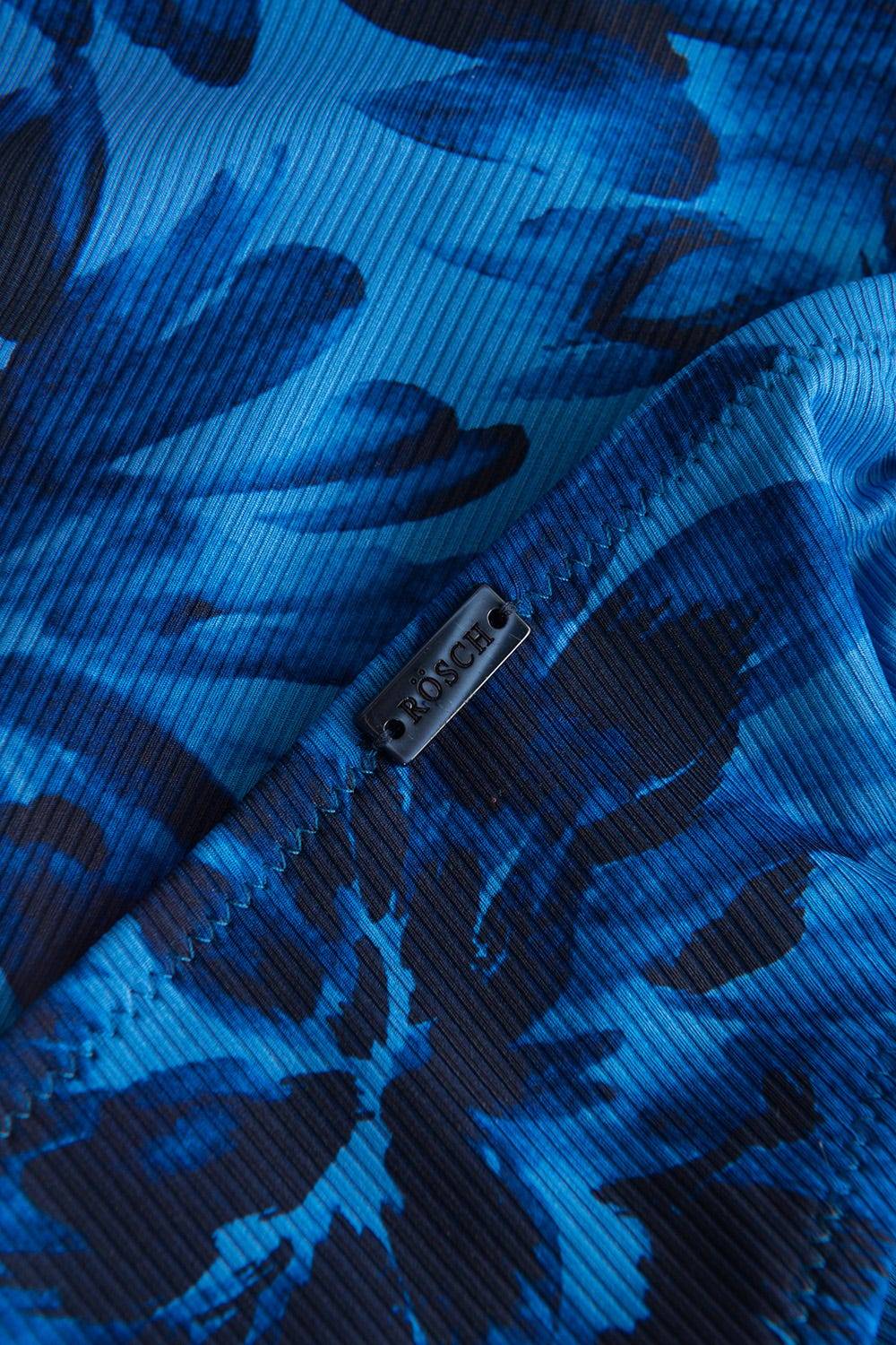 Rösch Bikini Hose Im Blauen Blüten-Druck Bänder Recyceltes Polyester/Elasthan