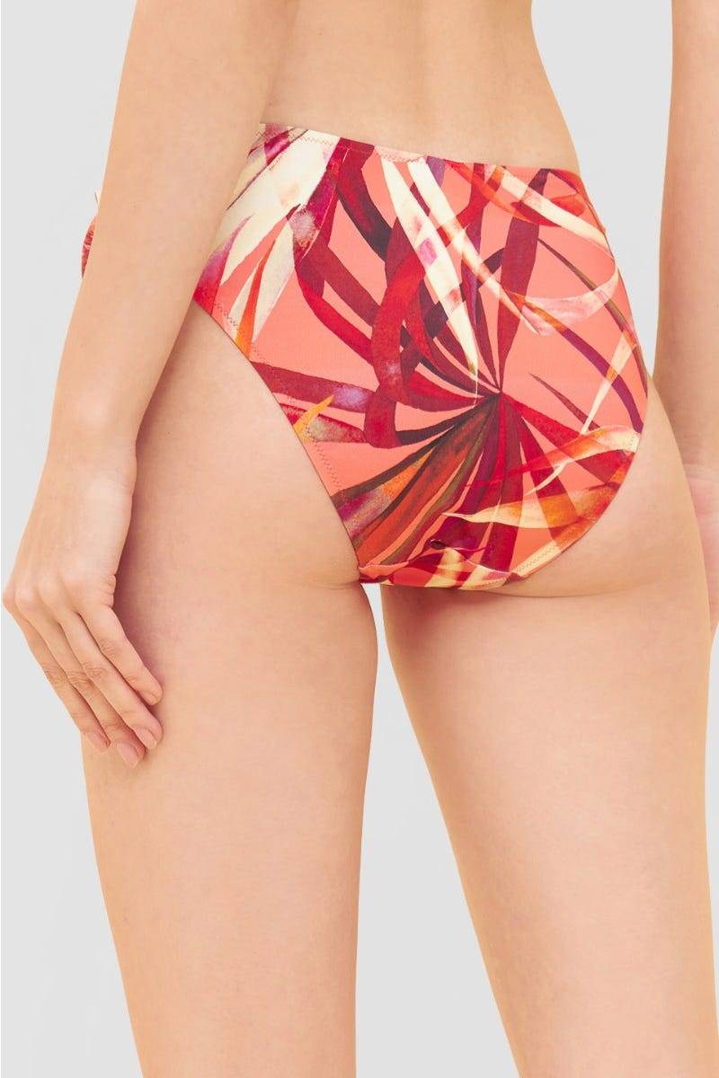 Rösch Bikini-Hose Im Bunten Blätter-Druck Binde-Bänder Recyceltes Polyamid/Elasthan