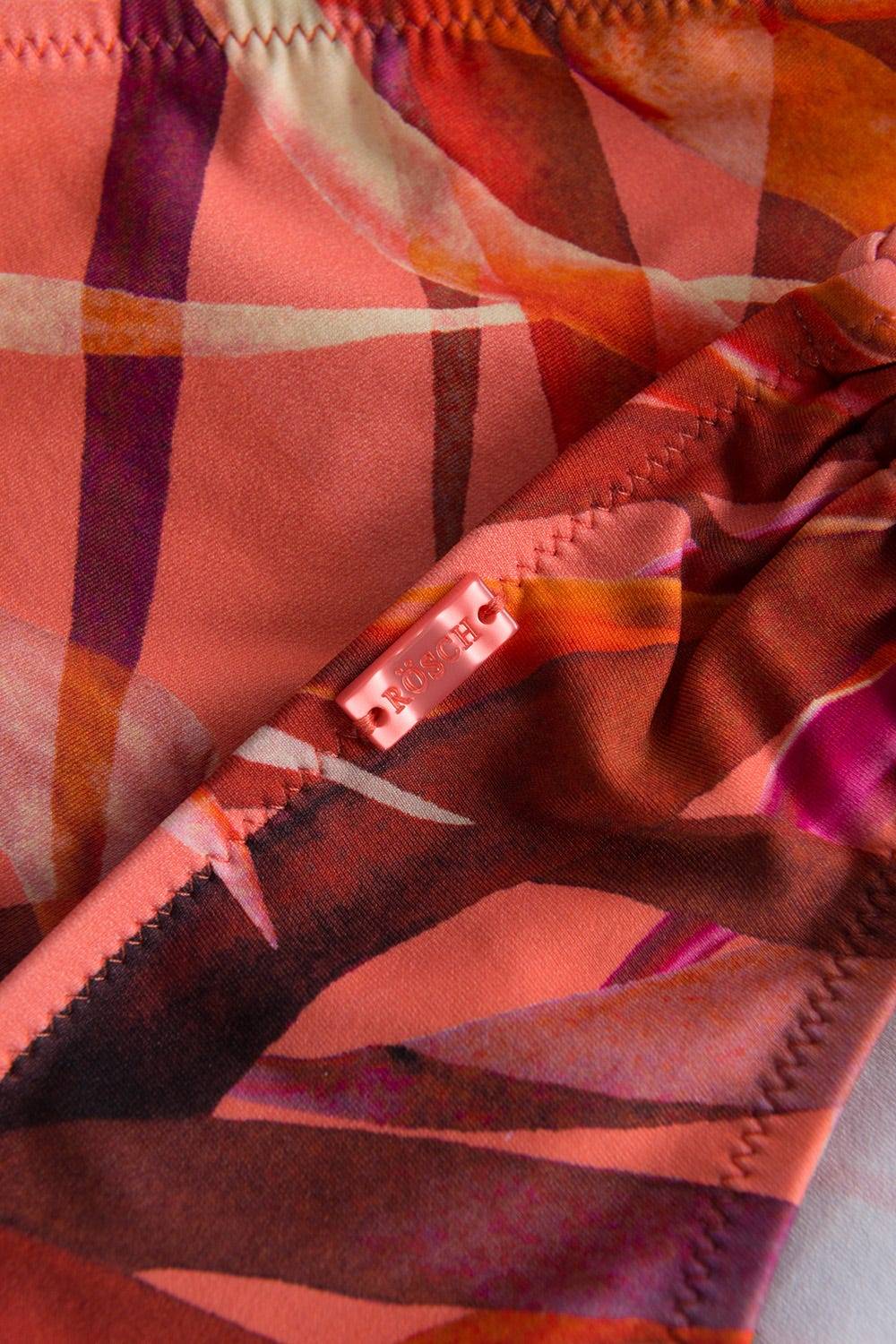 Rösch Bikini-Hose Im Bunten Blätter-Druck Binde-Bänder Recyceltes Polyamid/Elasthan