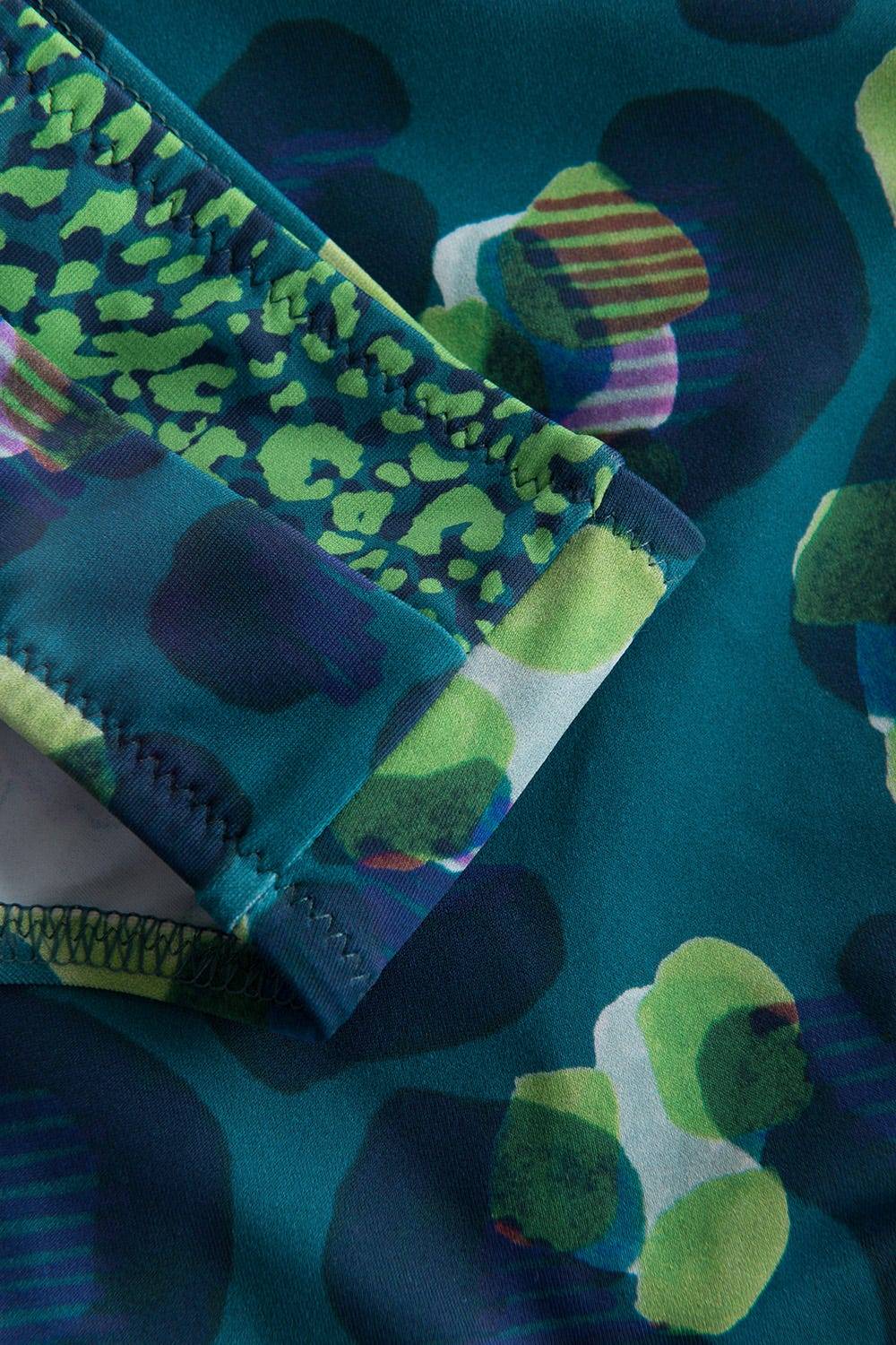 Rösch Bikini-Hose Im Leo-Druck-Mix Petrol Recyceltes Polyamid/Elasthan