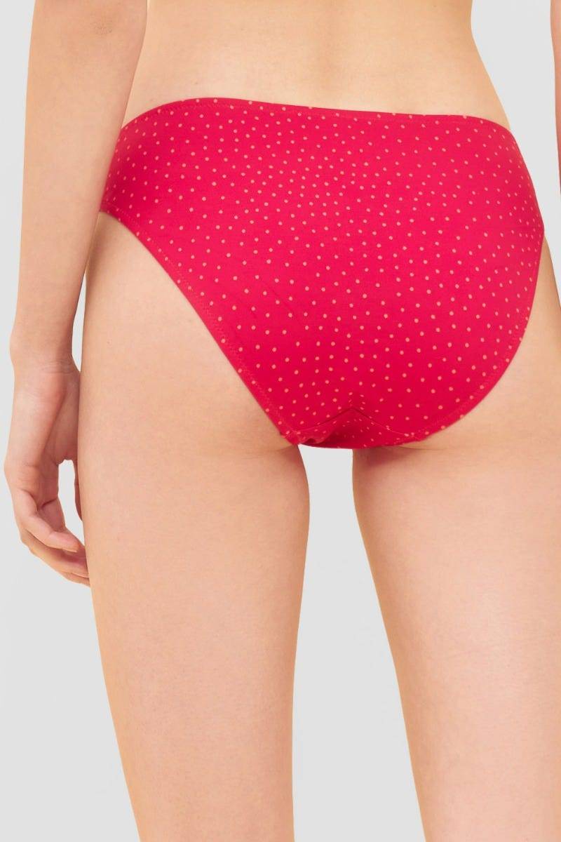 Rösch Bikini-Hose Im Pinken Mini-Tupfen-Druck Recyceltes Polyamid/Elasthan