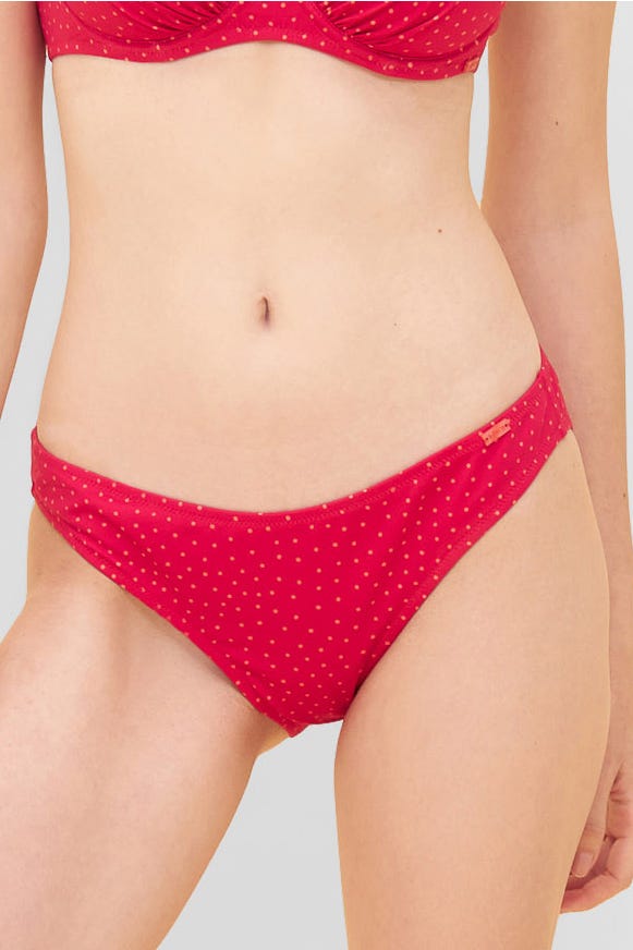 Rösch Bikini-Hose im pinken Mini-Tupfen-Druck recyceltes Polyamid/Elasthan