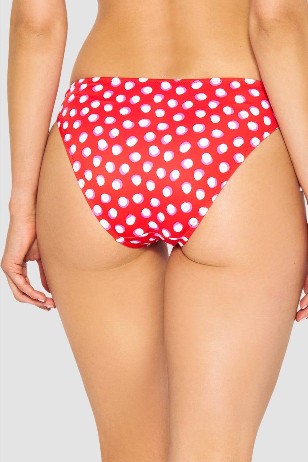 Rösch Bikini-Hose Im Retro-Tupfendruck Rot-Weiß Zum Binden