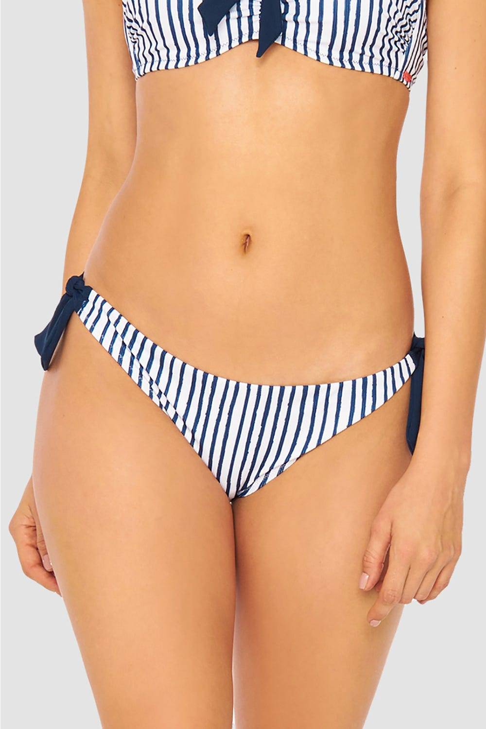 Rösch Bikini Hose im Streifen-Druck Bänder Ripp recyceltes Polyester/Elasthan