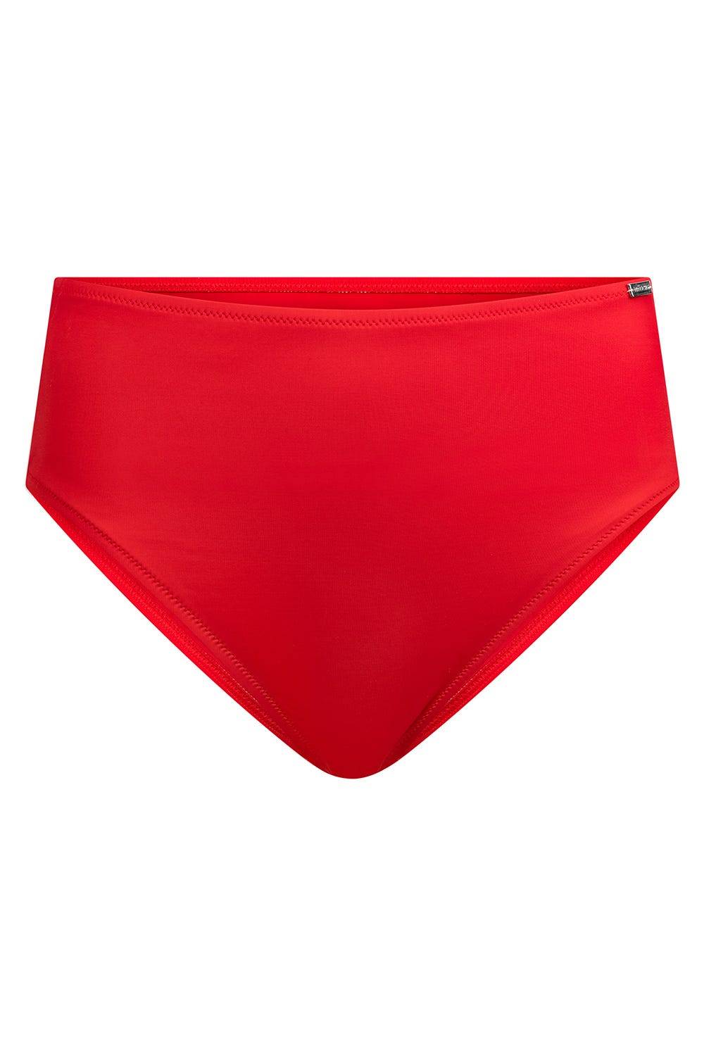 Rösch Bikini-Hose In Rot Einfarbig Hoher Taillenausschnitt