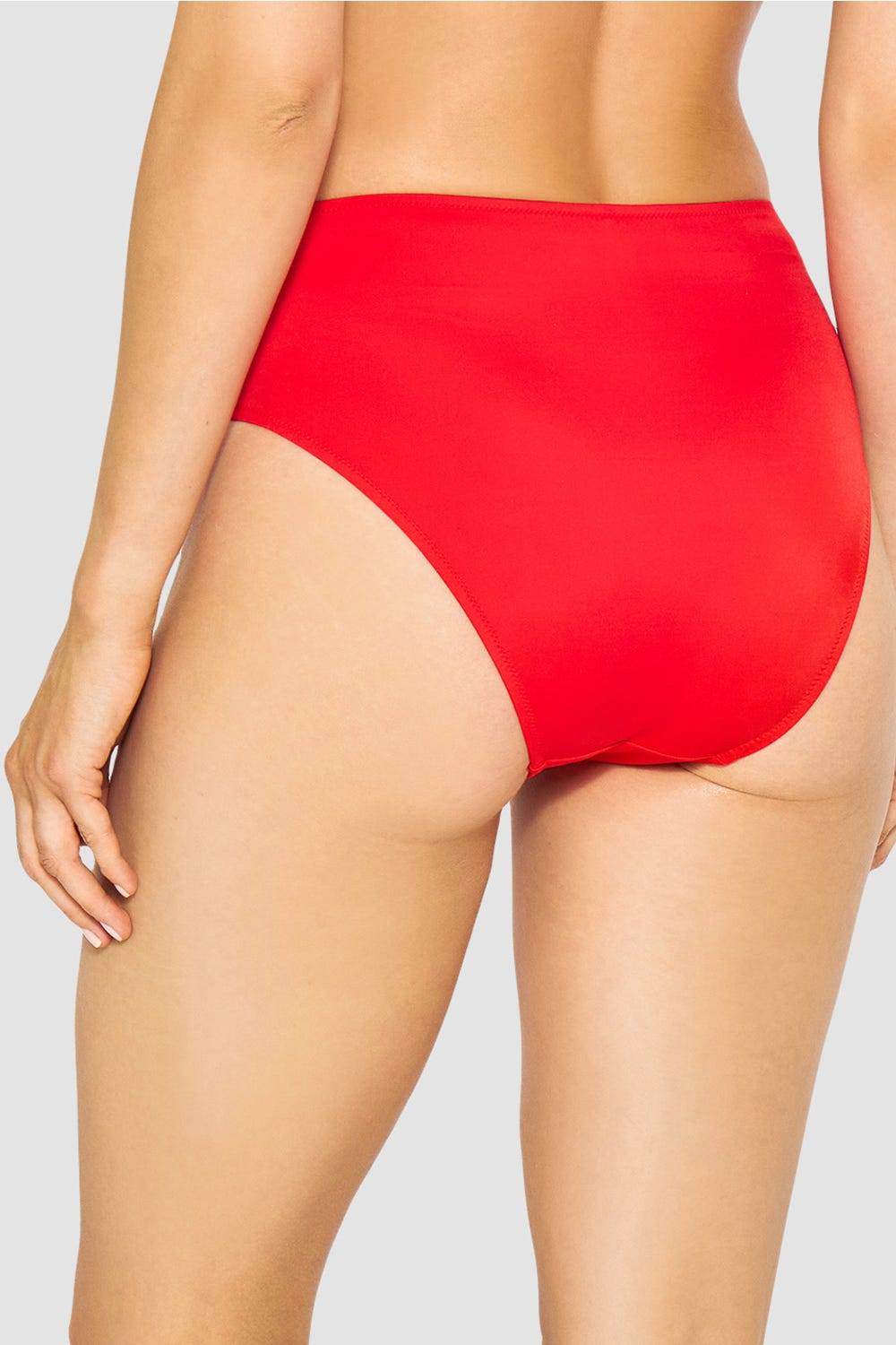 Rösch Bikini-Hose In Rot Einfarbig Hoher Taillenausschnitt