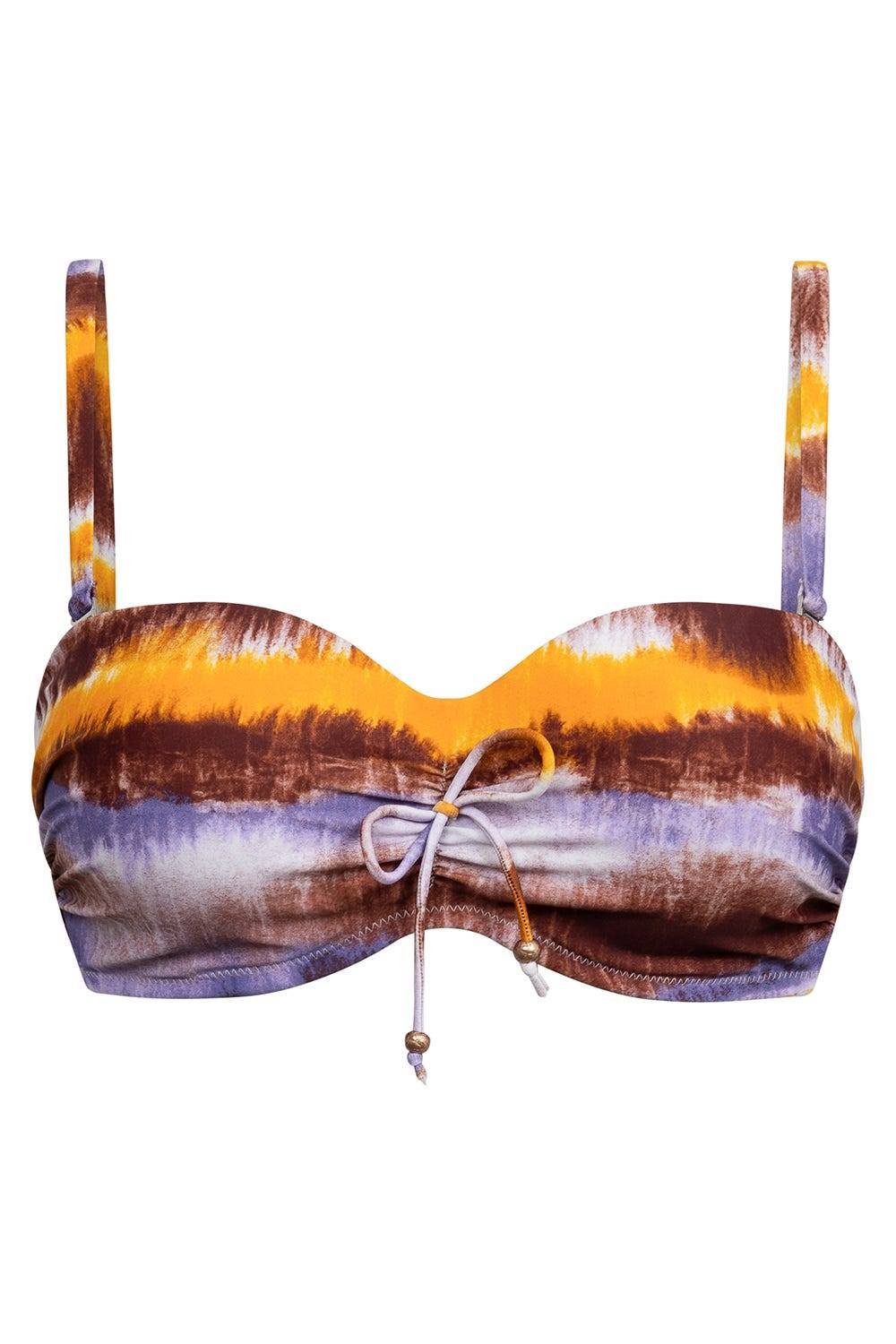 Rösch Bikini-Oberteil Bandeau Im Batikdruck Moderne Streifen