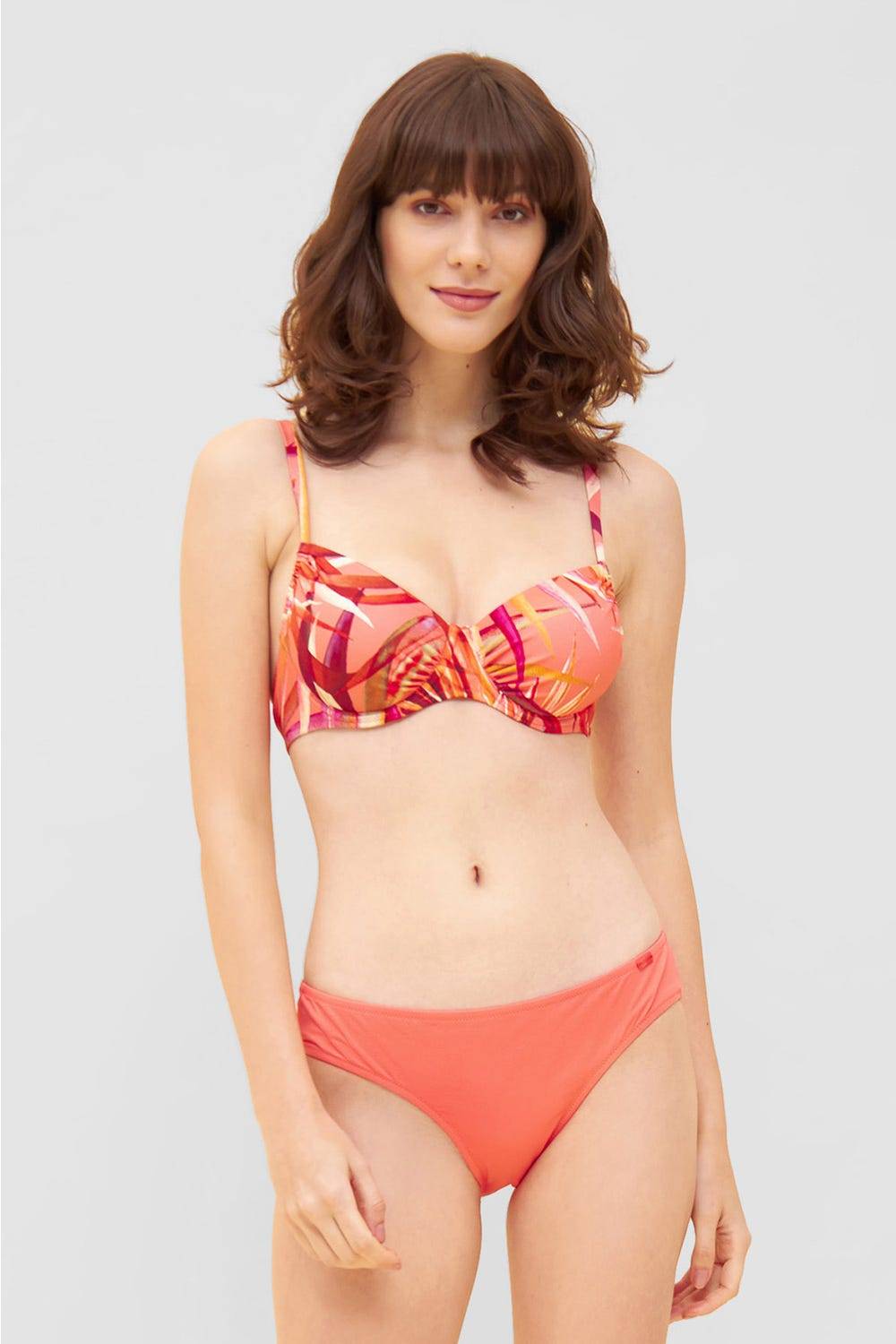 Rösch Bikini-Oberteil Im Bunten Blätter-Druck Bügel Mix &amp; Match Recyceltes Polyamid/Elasthan