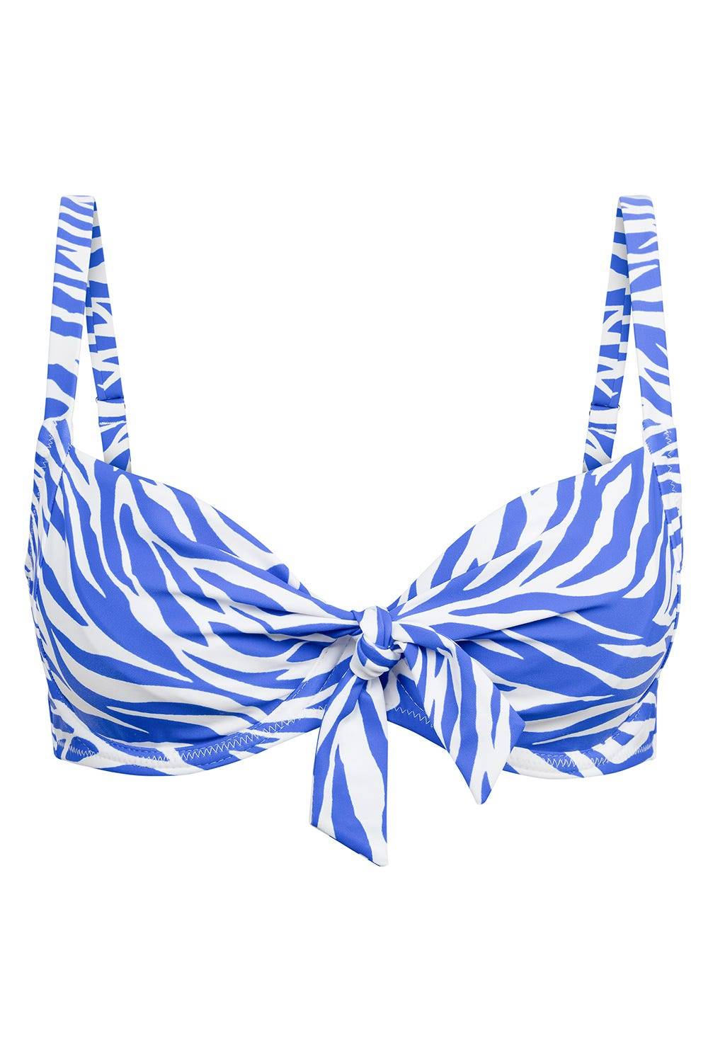 Rösch Bikini-Oberteil Im Modernen Zebradruck Blau-Weiß