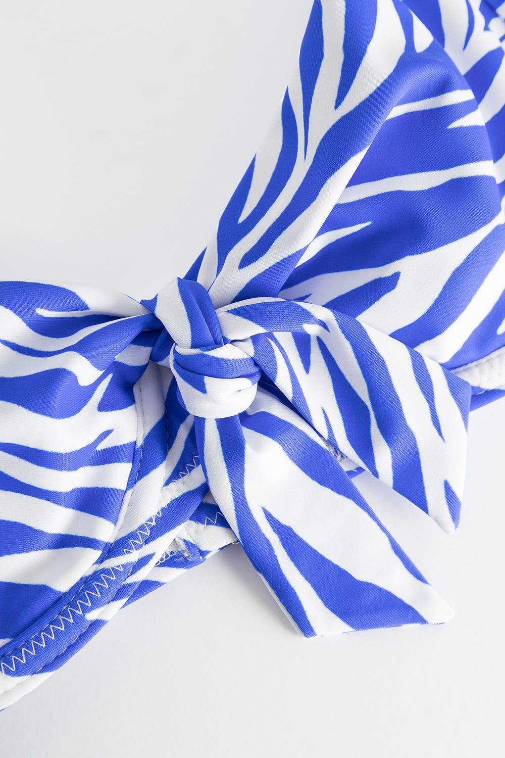 Rösch Bikini-Oberteil Im Modernen Zebradruck Blau-Weiß